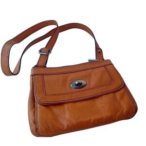 Fossil Orange Leather Crossbody Bag Small  Purse Handbag